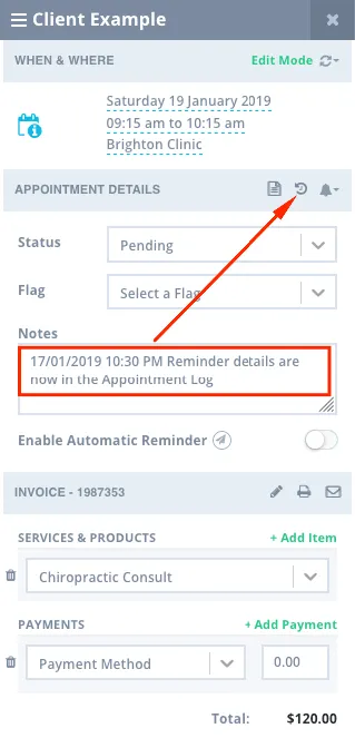 power diary system update for 2019 - client example