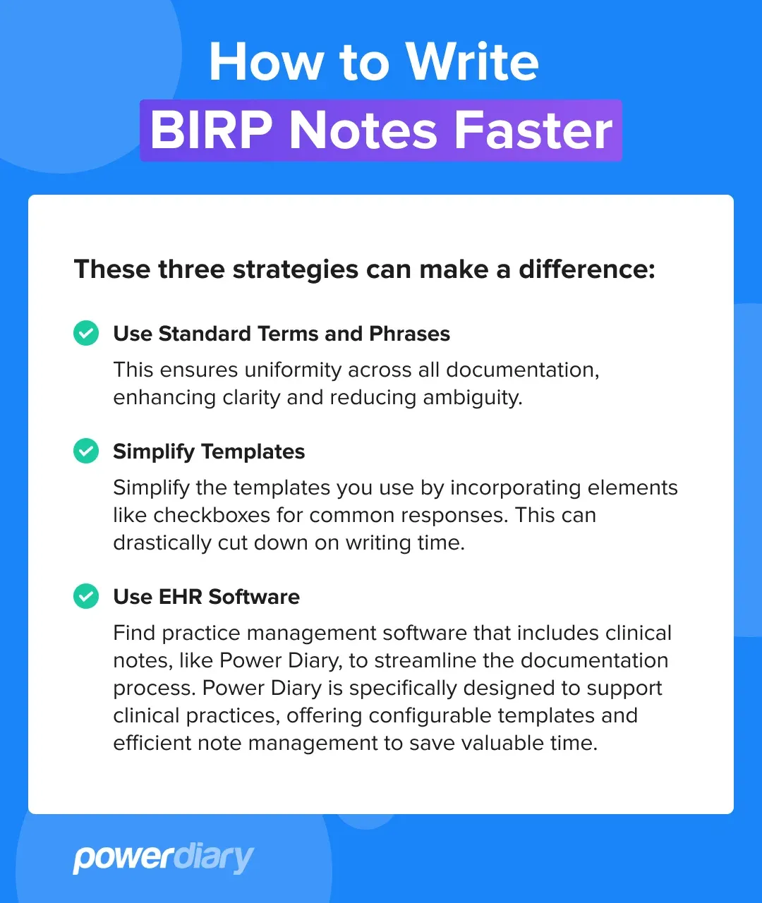 How To Write BIRP Notes Faster