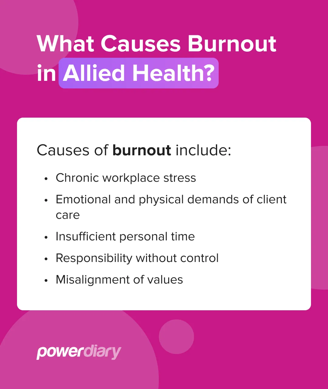 What causes burnout in allied health