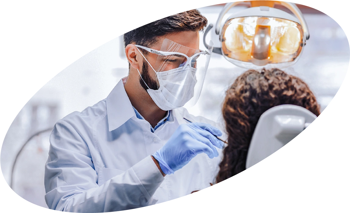 Dentist treating a patient