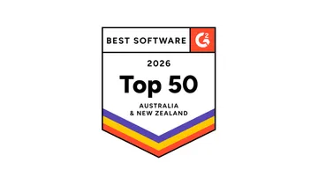 G2 2026 Best Software Awards badge — Top 50 Australia & New Zealand