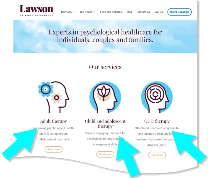 Psychology health practice website