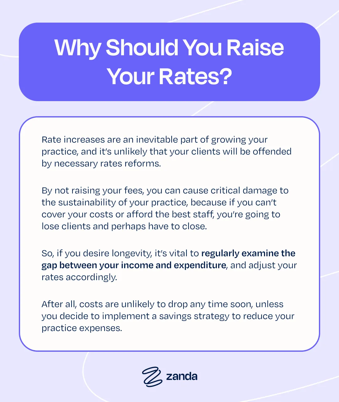 Infographic: Why Should You Raise Your Rates? – reasons why rate increases are necessary for practice sustainability