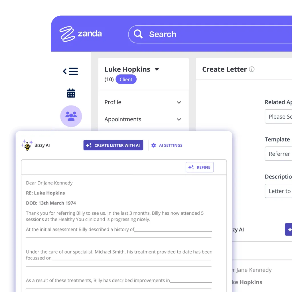 BizzyAI Insights interface