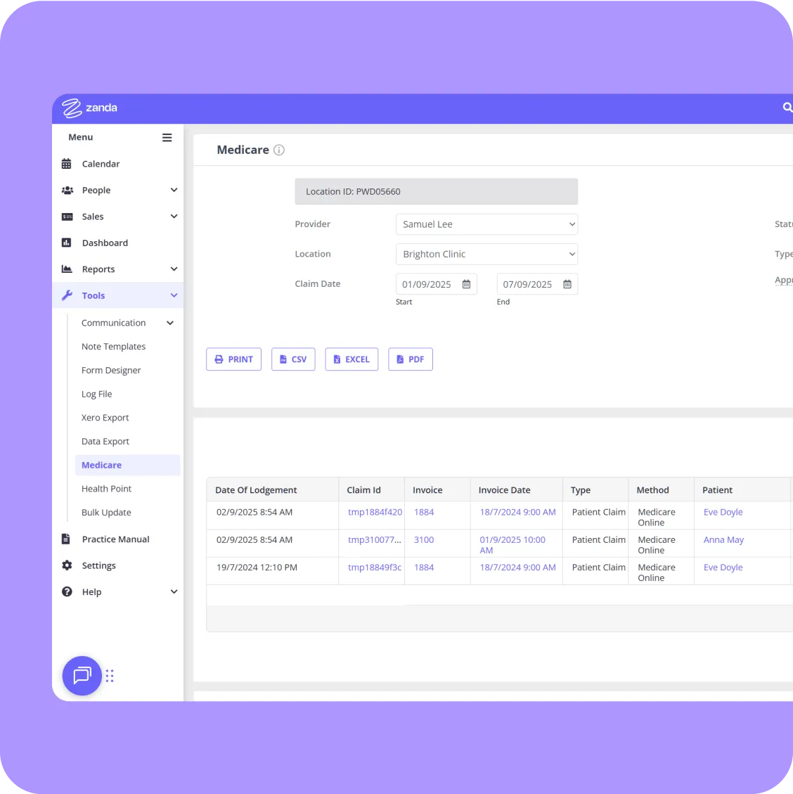 NDIS billing and plan-managed invoicing in Zanda