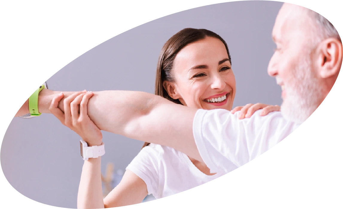 Physiotherapist treating a patient