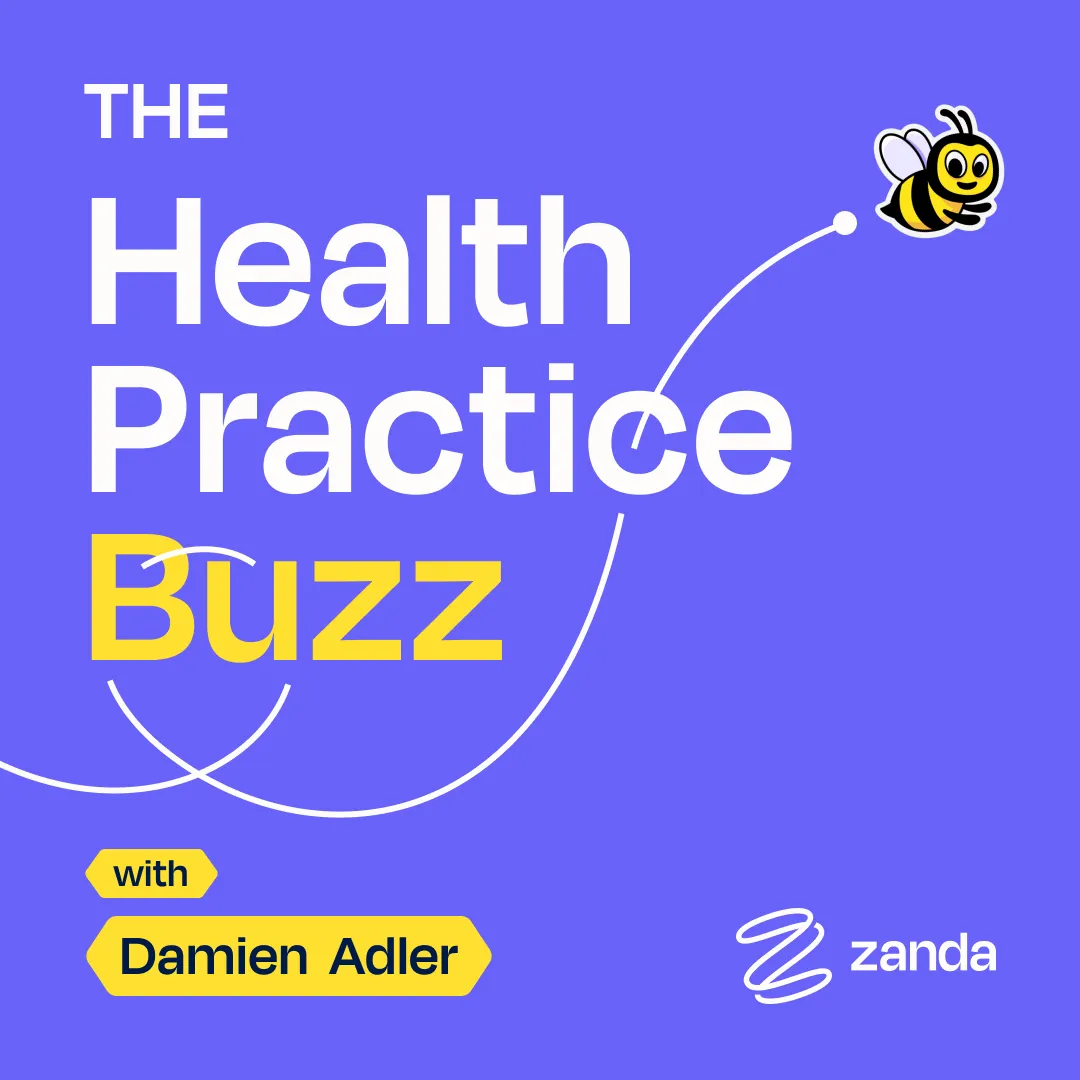The Health Practice Buzz Podcast cover art with Damien Adler