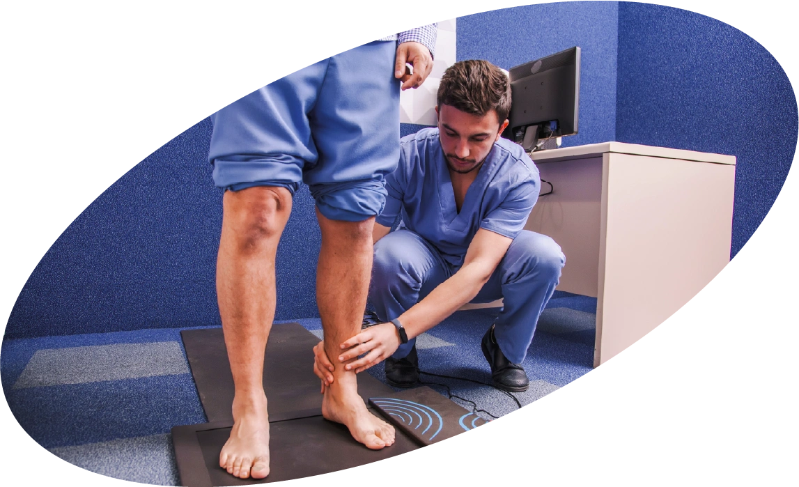 Podiatrist treating a patient