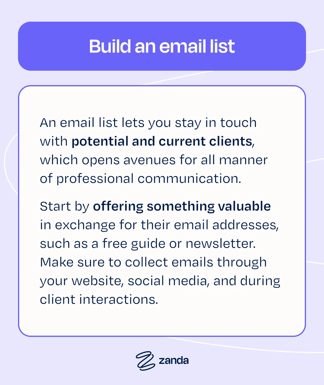 Build an email list for your therapy practice