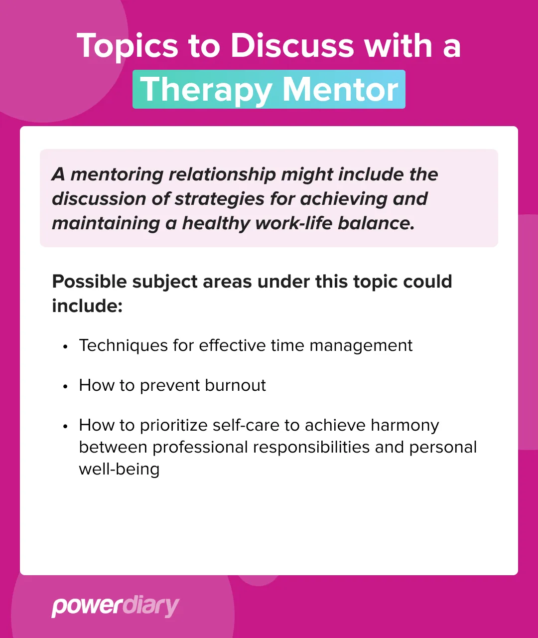 Topics To Discuss With Therapy Mentor