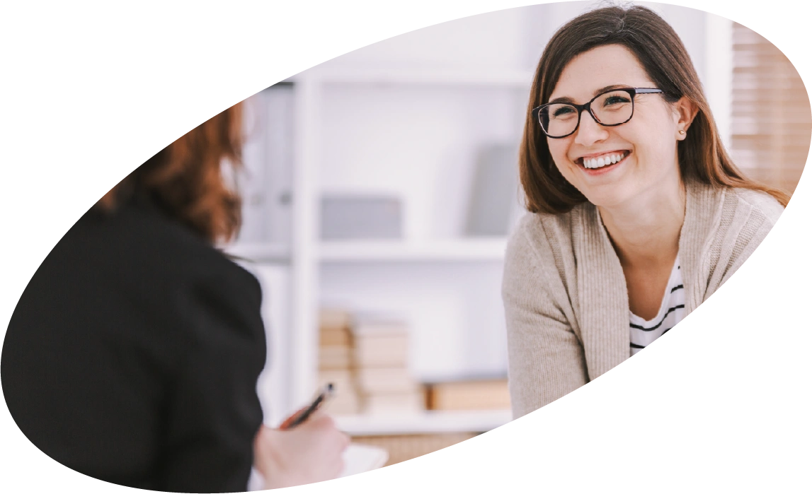 Social worker in session with a client