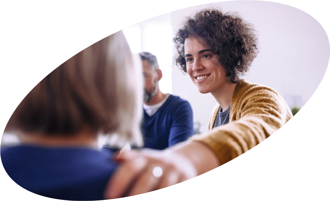 Substance abuse counselor with a client
