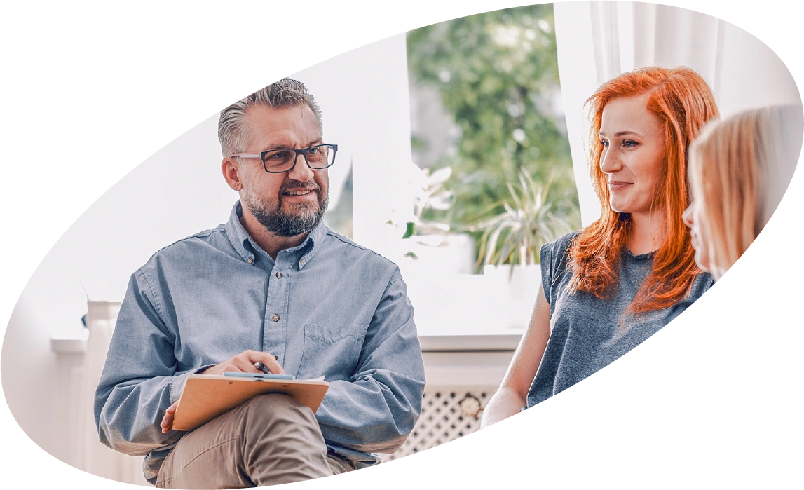 Therapist in session with a client