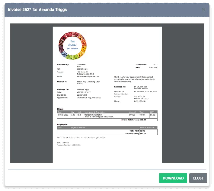 invoice previewer - power diary new release