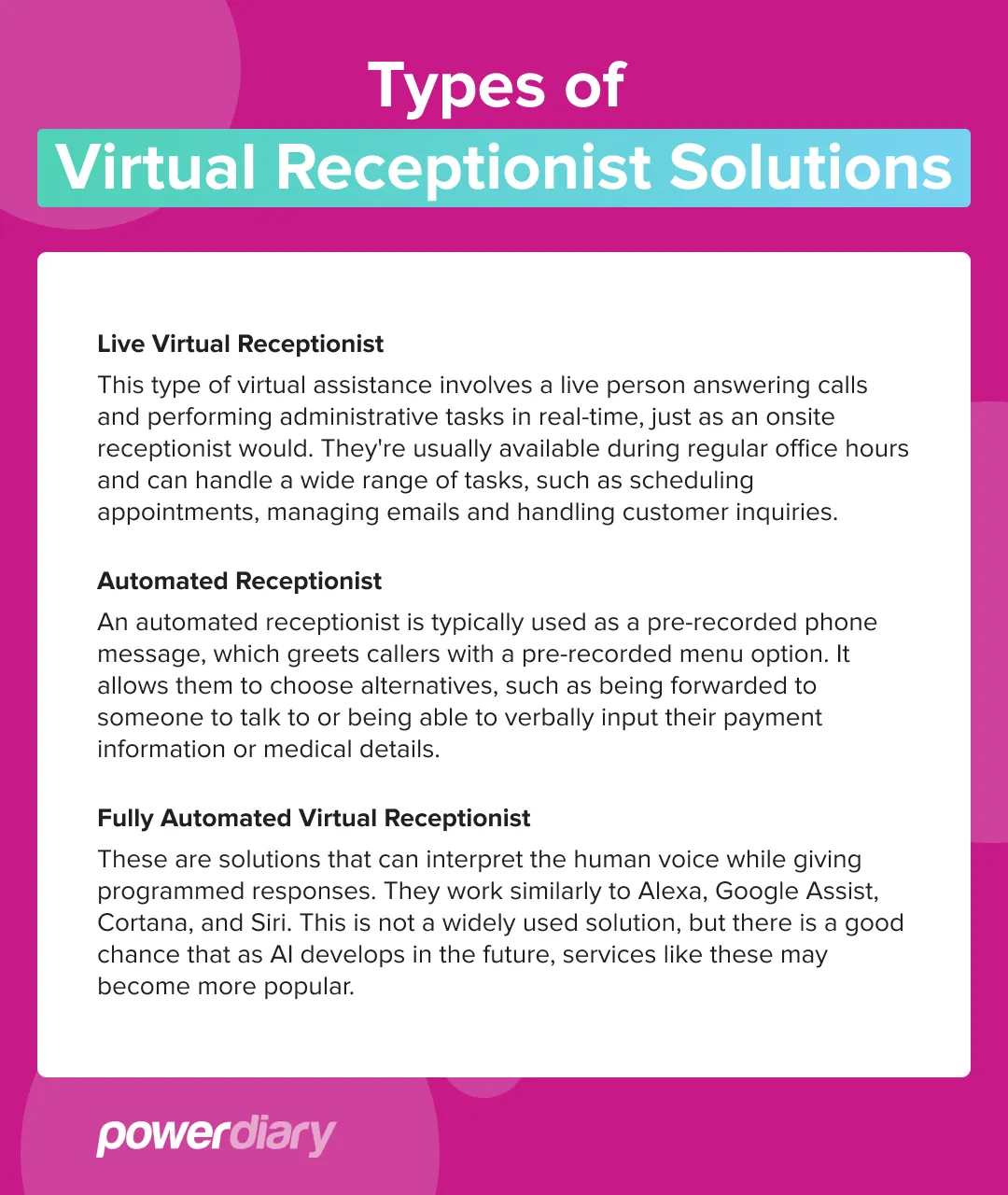 Types Virtual Receptionists Healthcare