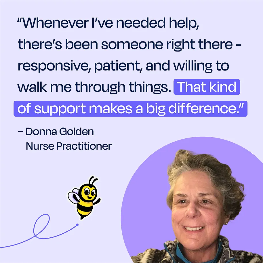 Customer testimonial from Donna Golden, Nurse Practitioner