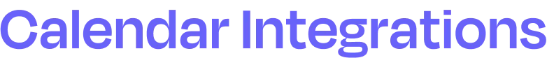 Calendar Integrations Calendar Integrations