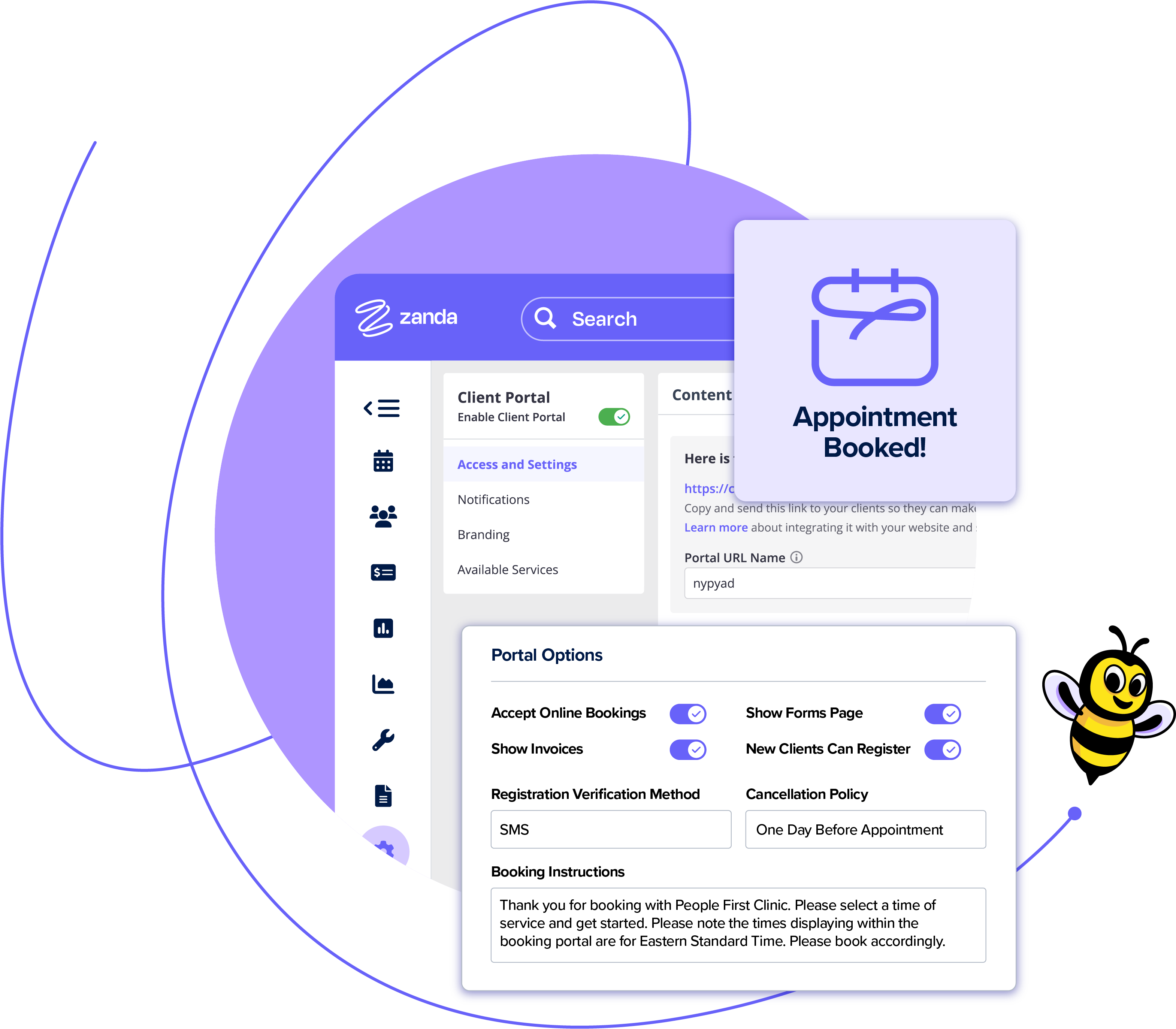 The Client Portal is a powerful feature that empowers your clients to take control of their appointments. They can view, book, and manage appointments online anytime. The client portal also supports online credit card processing, allowing clients to pay at the time of booking.