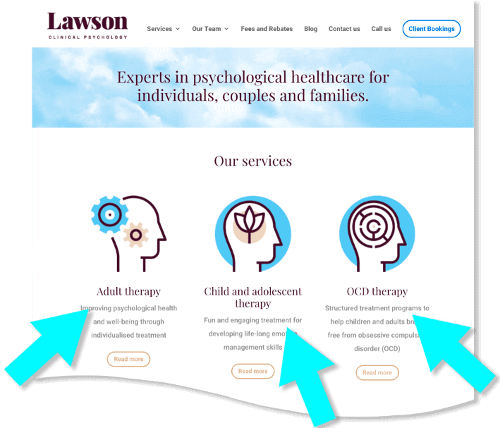 Psychology health practice website