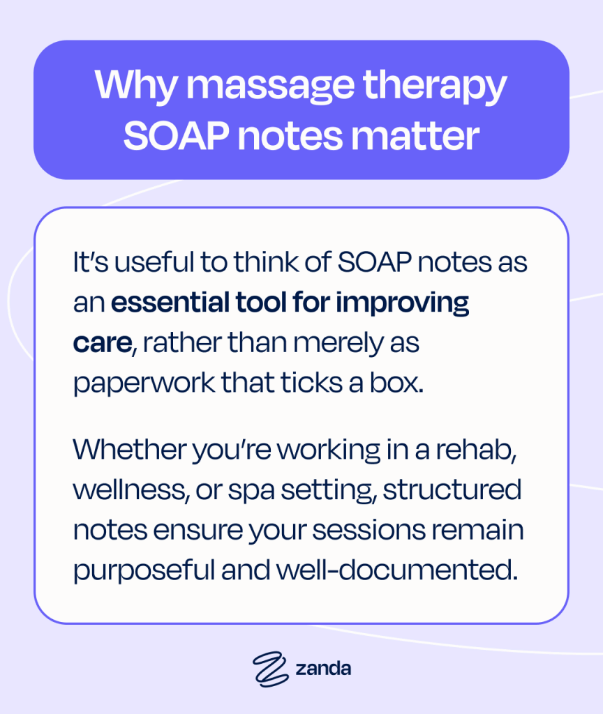 Why massage therapy SOAP notes matter